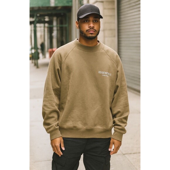 Fear of God Sweaters - Fear of God Essentials Crewneck Relaxed Fit Oak Sweatshirt Men’s Size XXL
